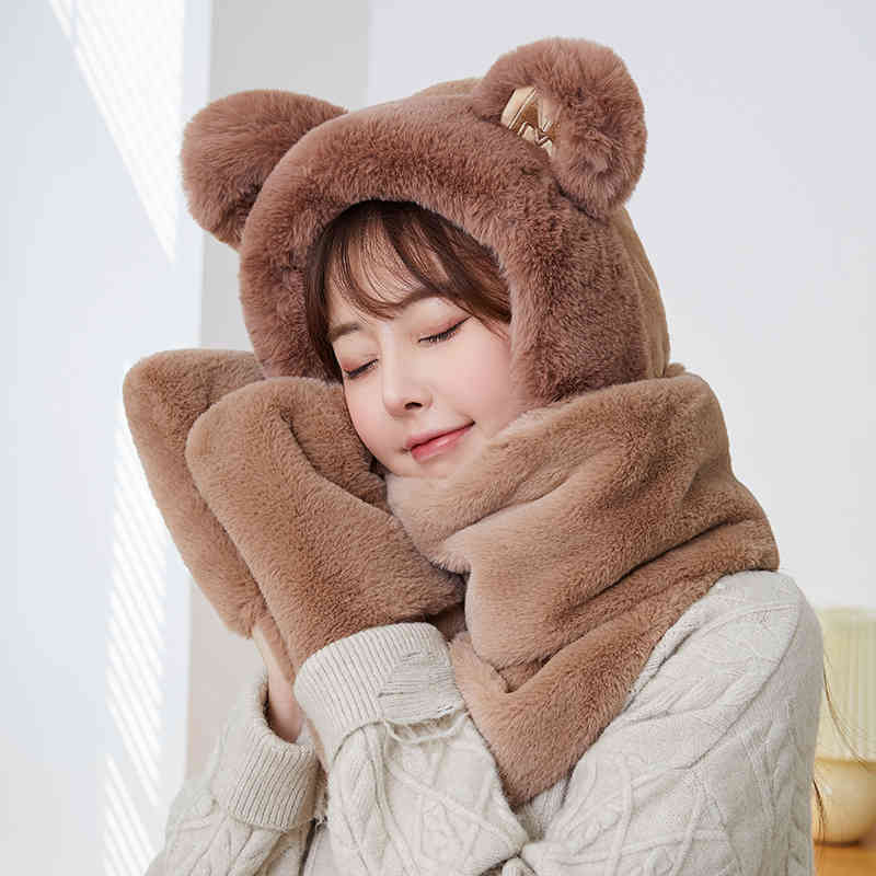 Adult and bride's 3-in-1 glov, long ear scarf, Kawai interting birthday gift, plush rabbit hat, winter
Adult and bride's 3-in-1 glov, long ear scarf, Kawai interting birthday gift, plush rabbit hat, winter