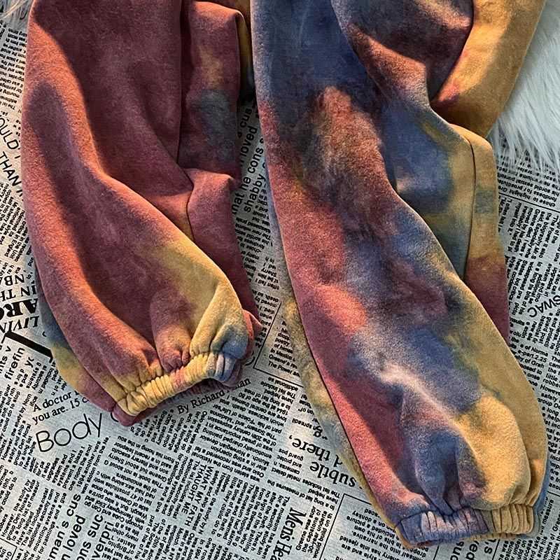 Tie Dye Women Pants High Waist Long Sweatpants Fashion Female Jogger Trousers Autumn Winter Ladies Girls Harem Pants Streetwear 211006