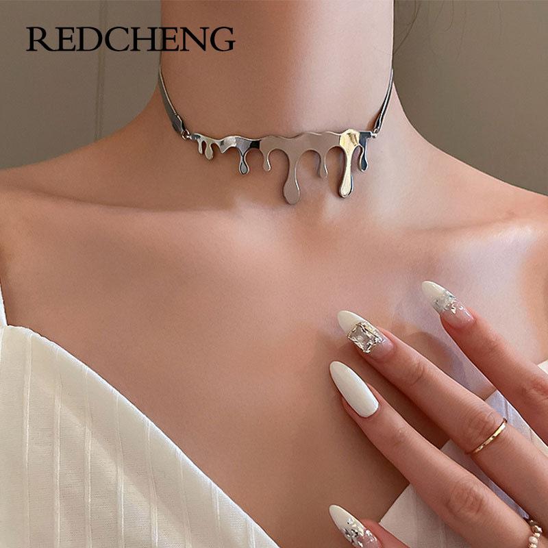 Chains REDCHENG 925 Sterling Silver Necklaces Water Drop Wavy For Women Irregular Trendy Design Hiphop Creative Birthday Jewelry Gifts
Chains REDCHENG 925 Sterling Silver Necklaces Water Drop Wavy For Women Irregular Trendy Design Hiphop Creative Birthday Jewelry Gifts