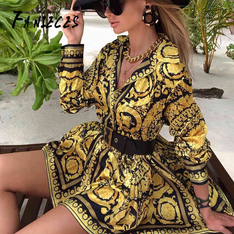 Summer Women Shirt Dress Ladies Print Floral Long Sleeve Loose Short Mini es Beach Party drop vestidos mujer 210520, Yellow
Summer Women Shirt Dress Ladies Print Floral Long Sleeve Loose Short Mini es Beach Party drop vestidos mujer 210520, Yellow