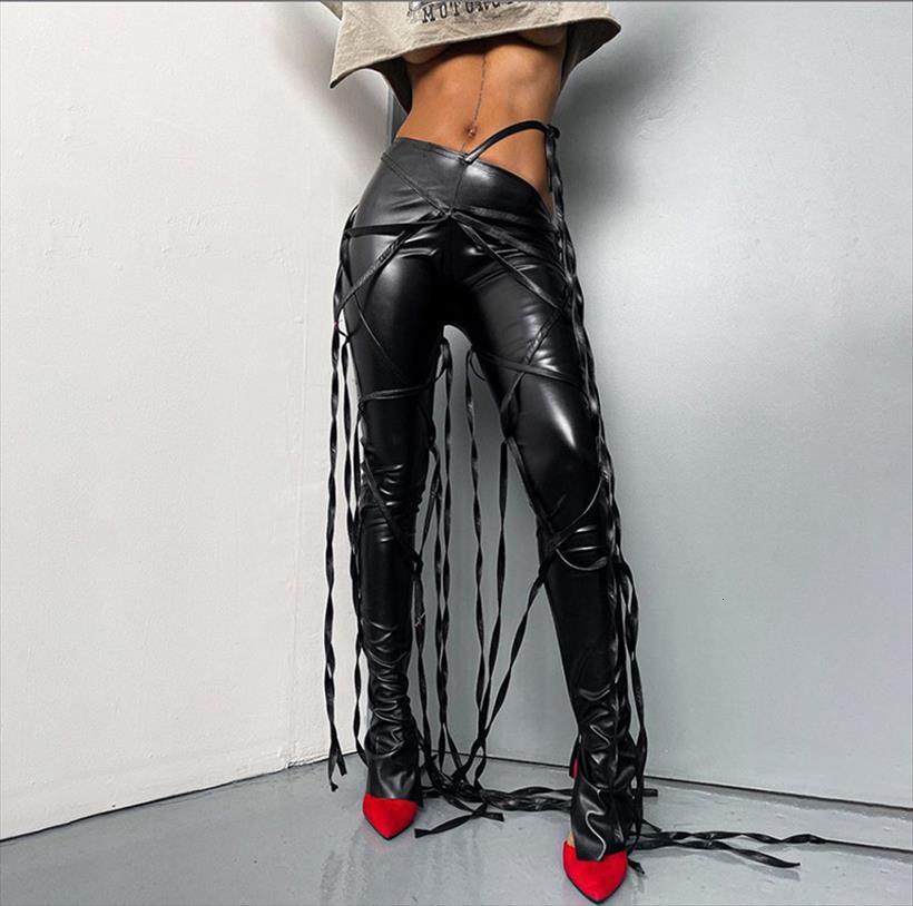 faux pu leather high waist womens pants bodycon stacked trousers lace up bandage fall female, Black;white
faux pu leather high waist womens pants bodycon stacked trousers lace up bandage fall female, Black;white