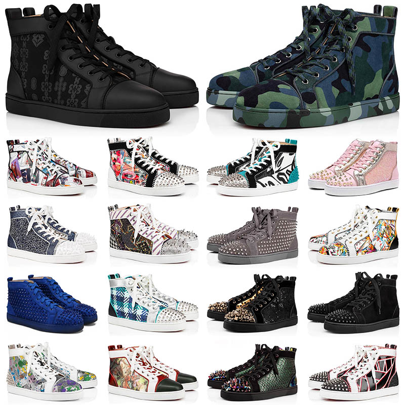 New Luxurys Shoes Red Bottom Studded Spikes Loafers Graffiti Casual Trainers High Top Black White Blue Glitter Grey Pink Green Womens Men Diamonds Glitter Sneakers, 18
New Luxurys Shoes Red Bottom Studded Spikes Loafers Graffiti Casual Trainers High Top Black White Blue Glitter Grey Pink Green Womens Men Diamonds Glitter Sneakers, 18