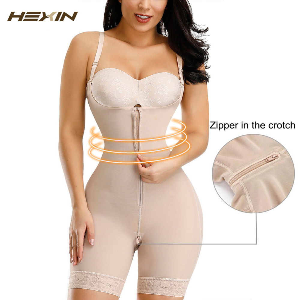 

Fajas Colombianas Reductora Butt Lifter Tummy Control Body Shaper Waist Trainer Corset Shapewear Bodysuit Slimming Underwear, Nude