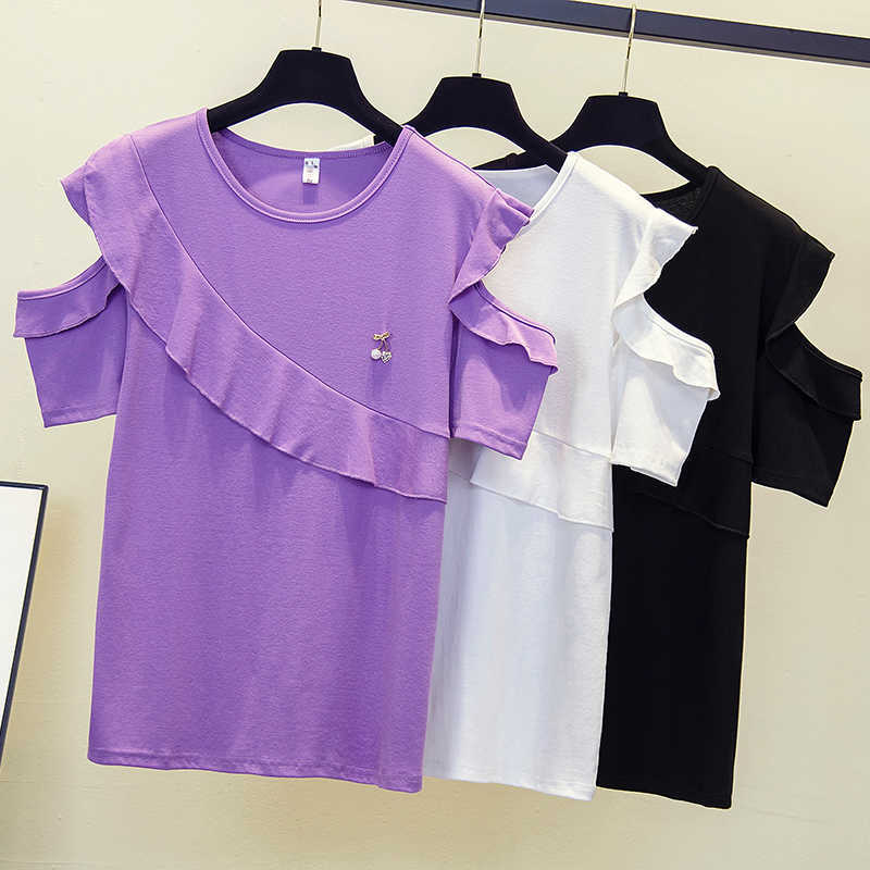 plus size short sleeve T-shirt women's summer o neck sexy off shoulder beading casual Oversized t shirt female shirt top 210604, Purple
plus size short sleeve T-shirt women's summer o neck sexy off shoulder beading casual Oversized t shirt female shirt top 210604, Purple