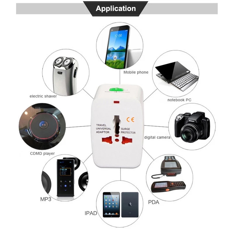 Factory All in One Universal International Adapter World Travel AC Power Charger Socket Adaptor with US UK EU AU Converter Plug