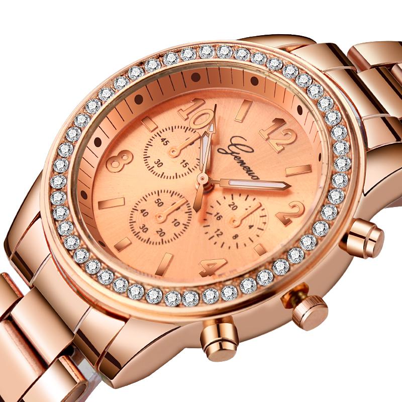 Wristwatches Geneva Brand Women's Watch Fashion Diamond Stainless Steel Luxury Ladies For Women Wristwatch Relogio Feminino, Gold
Wristwatches Geneva Brand Women's Watch Fashion Diamond Stainless Steel Luxury Ladies For Women Wristwatch Relogio Feminino, Gold