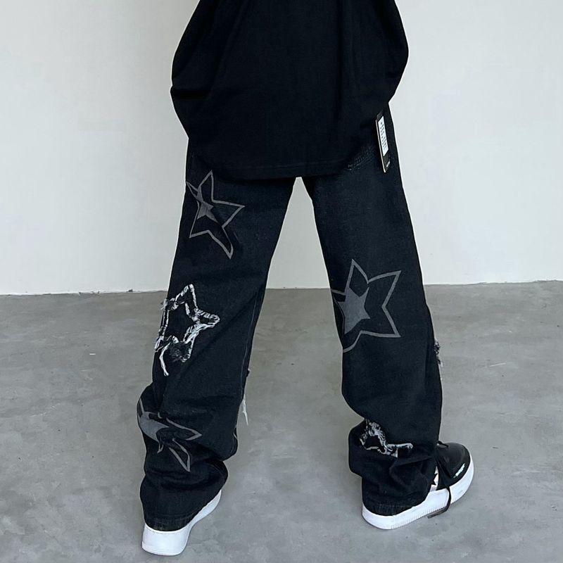 Men's Jeans Y2k Men Star Printed Trousers Autumn Korean Fashion Gothic High Street Style Loose Casual Slim Straight Wide-leg Pants, Black
Men's Jeans Y2k Men Star Printed Trousers Autumn Korean Fashion Gothic High Street Style Loose Casual Slim Straight Wide-leg Pants, Black