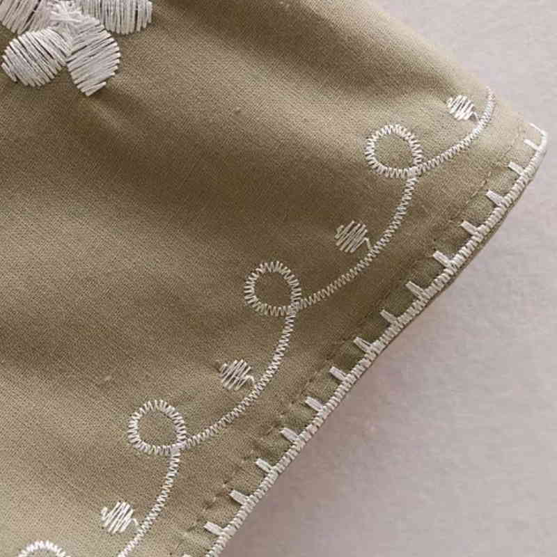 Casual Lady Floral Embroidery Mini Dress Fashion Women O Neck Short Sleeve Vestidos D1863 210430