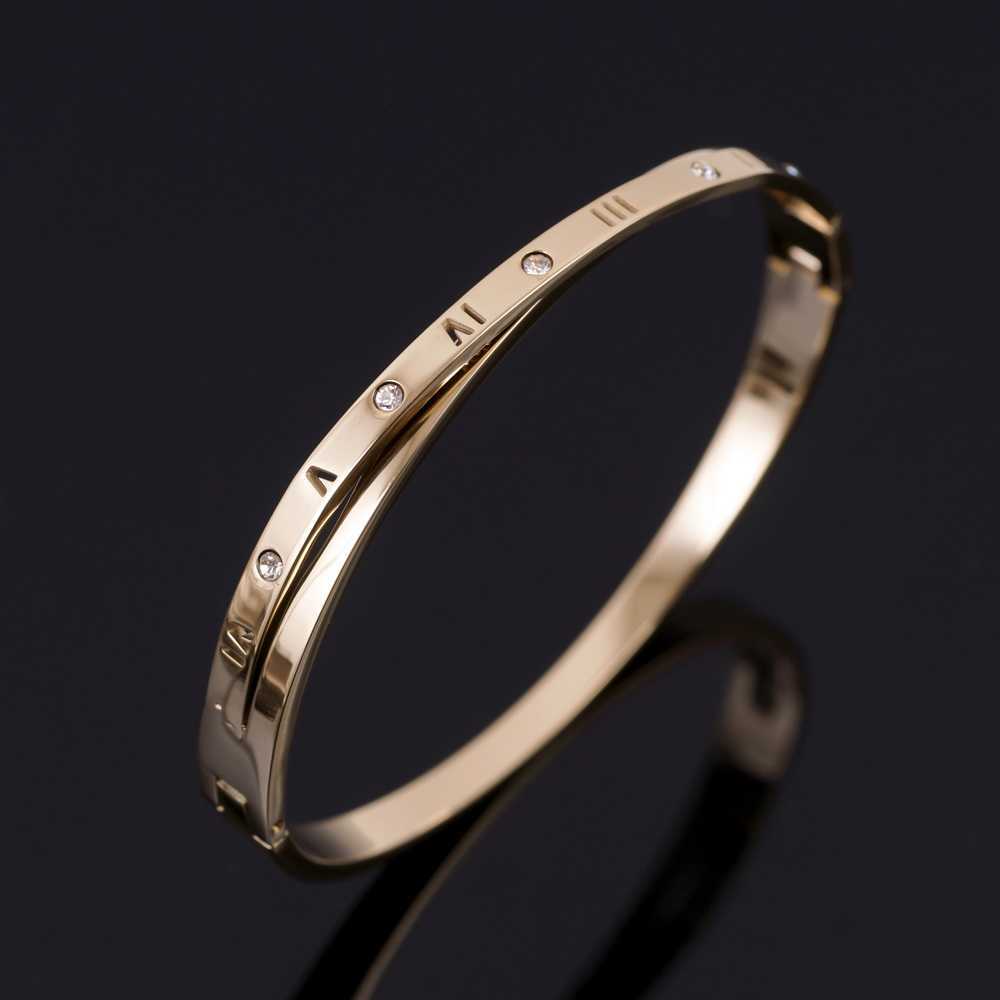 Fashion Roman Numerals Design Bangles Bracelets Cross Crystal Stainless Steel Bracelet for Women Men Luxury Brand Jewelry Gifts Q0719
Fashion Roman Numerals Design Bangles Bracelets Cross Crystal Stainless Steel Bracelet for Women Men Luxury Brand Jewelry Gifts Q0719