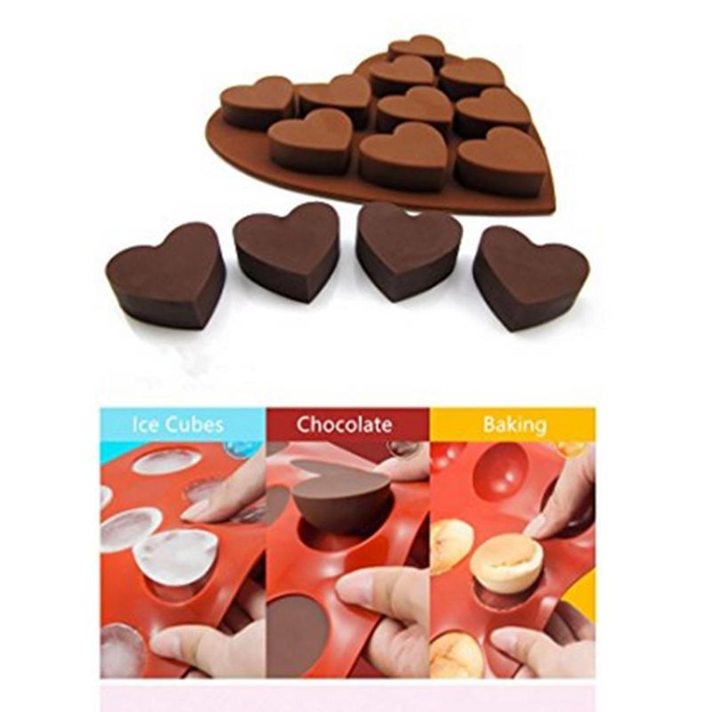 With Love Jelly Mold 10 Small Silicone Chocolate Ice Tray, Cube Mold, ZD Baking Moulds