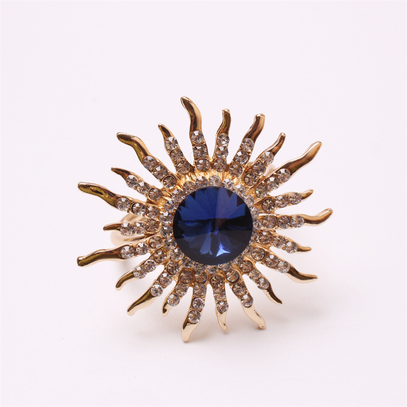 Bling Blue Napkin Ring Holder Diamond