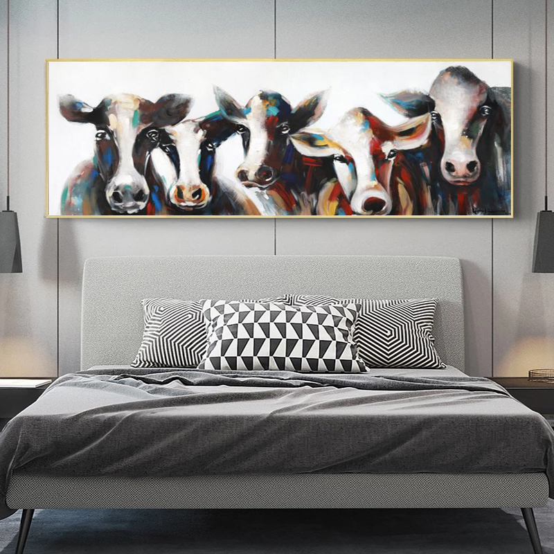 Funny Monkey Cow Graffiti Art Canvas Painting Gorilla Canvas Prints Animal Pictures Wall Art For Living Room Modern Home Decor