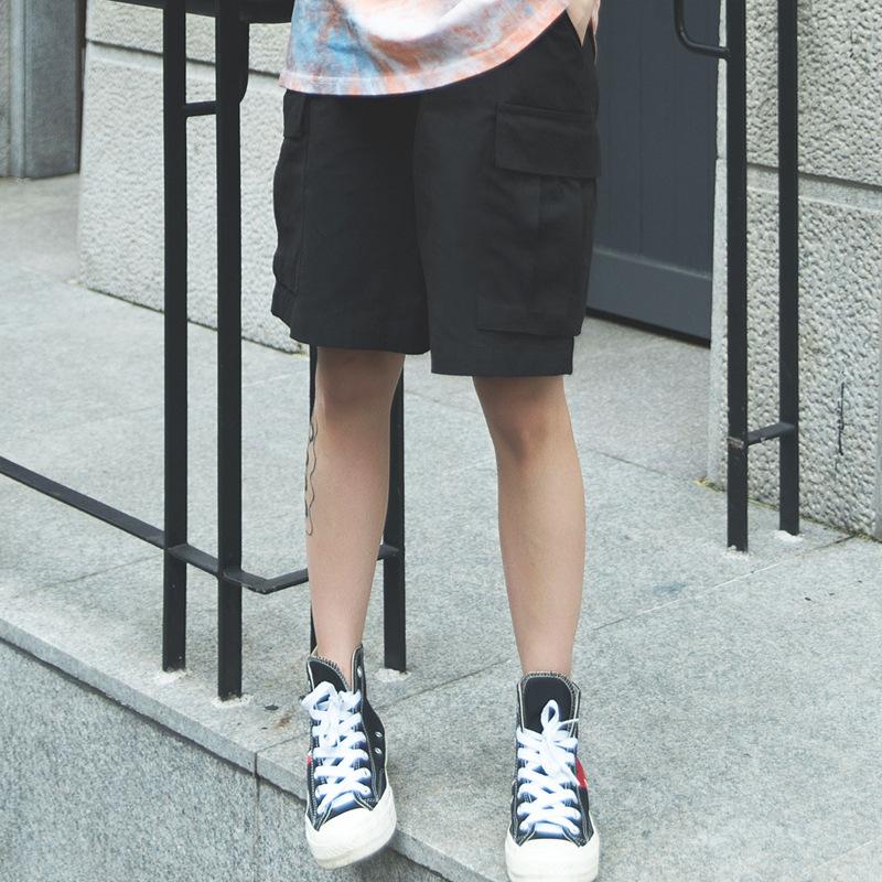 Women's Summer Solid Shorts 2021 Ins Trendy Neutral Cotton Trousers Chic All-match Natural Elastic Waist Wide Leg