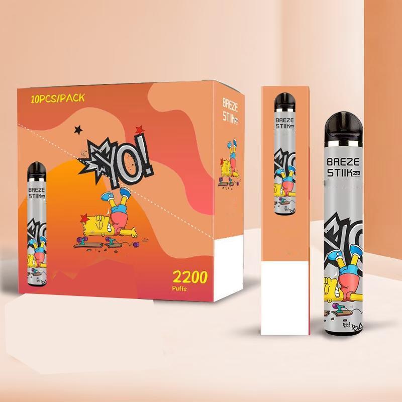 Breze Stiik Mega Disposable vape pen Electronic cigarettes Factory Sell Pre-filled Pods 2200Puffs Vaporizers 600mAh Vapor 8 Colors wholesale
Breze Stiik Mega Disposable vape pen Electronic cigarettes Factory Sell Pre-filled Pods 2200Puffs Vaporizers 600mAh Vapor 8 Colors wholesale
