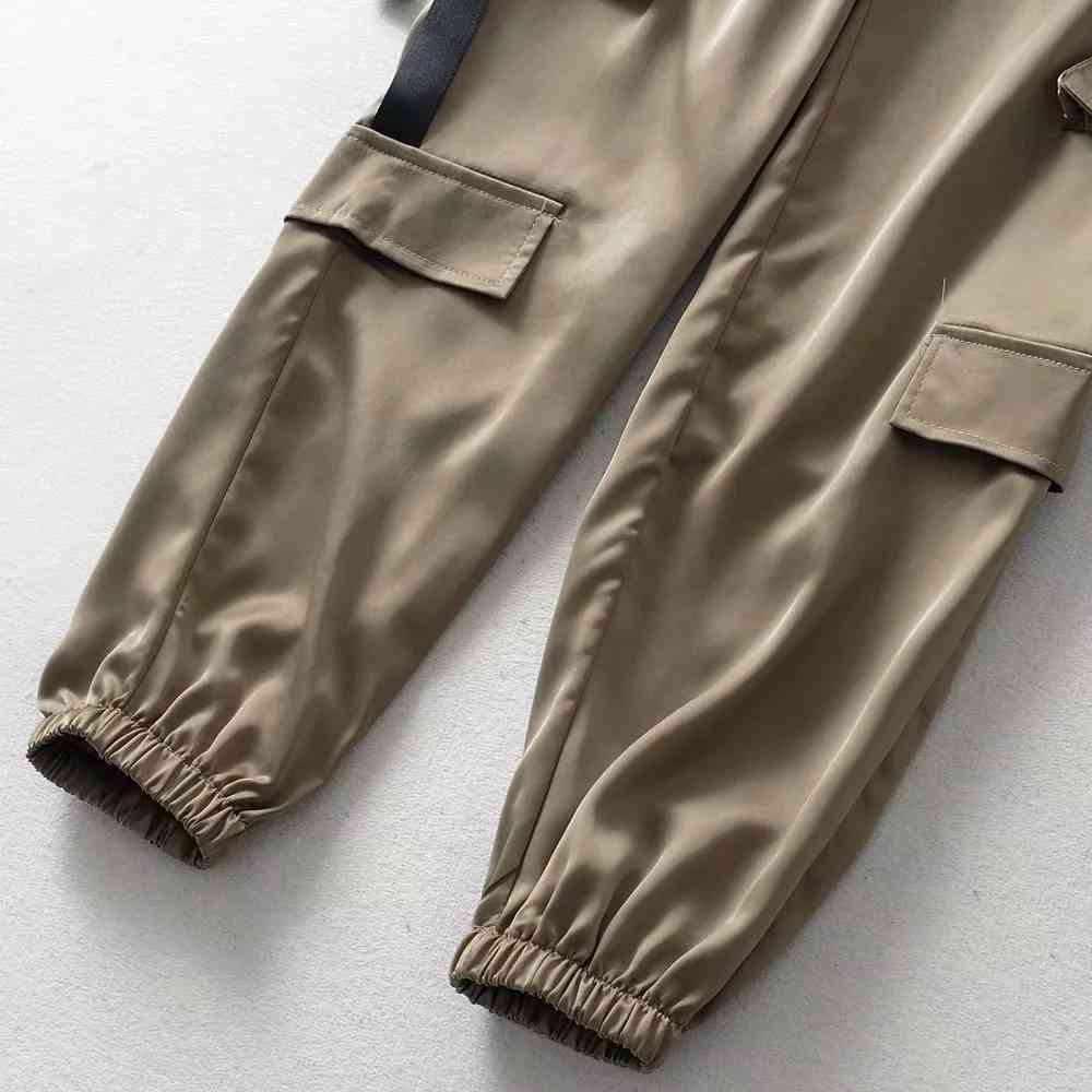 winter Vintage black Cargo Pants women loose camo satin pants baggy joggers trousers streetwear punk capris Korean Fashion 210521