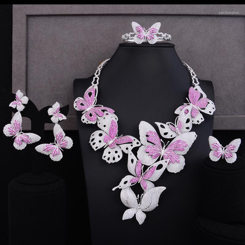 Earrings & Necklace LARRAURI Butterfly Design Luxury Nigerian Dubai Jewelry Sets For Women Cubic Zircon Wedding Bridal Set 2022, Silver
Earrings & Necklace LARRAURI Butterfly Design Luxury Nigerian Dubai Jewelry Sets For Women Cubic Zircon Wedding Bridal Set 2022, Silver