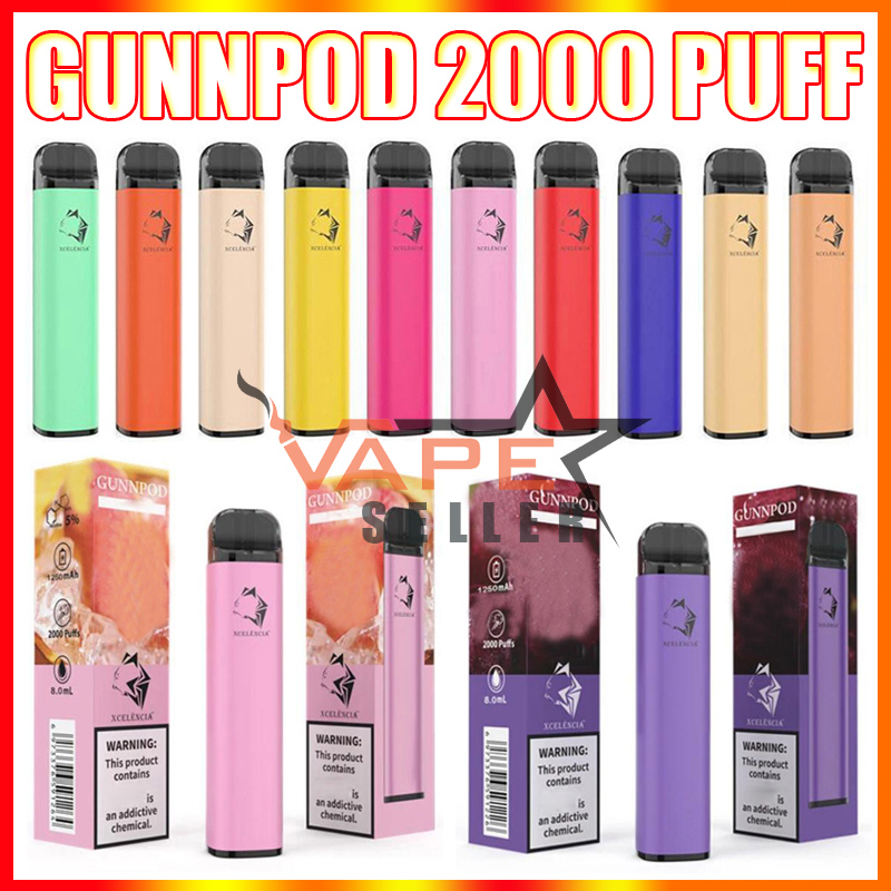 Gunnpod 2000 Puffs Disposable Vape Pen E Cigarette Deivce With 1250mAh 18350 Battery 8ml Pod Gunpod Vaporizer Starter Kit VS Elf Bar
Gunnpod 2000 Puffs Disposable Vape Pen E Cigarette Deivce With 1250mAh 18350 Battery 8ml Pod Gunpod Vaporizer Starter Kit VS Elf Bar