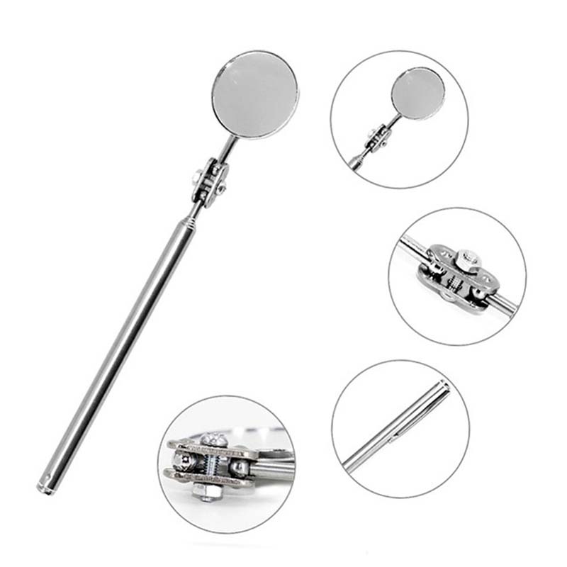Telescoping Inspection Stainless Steel Extendable Mechanic Mirror with Long Handle Tool for Technicians Mechanics Contractors