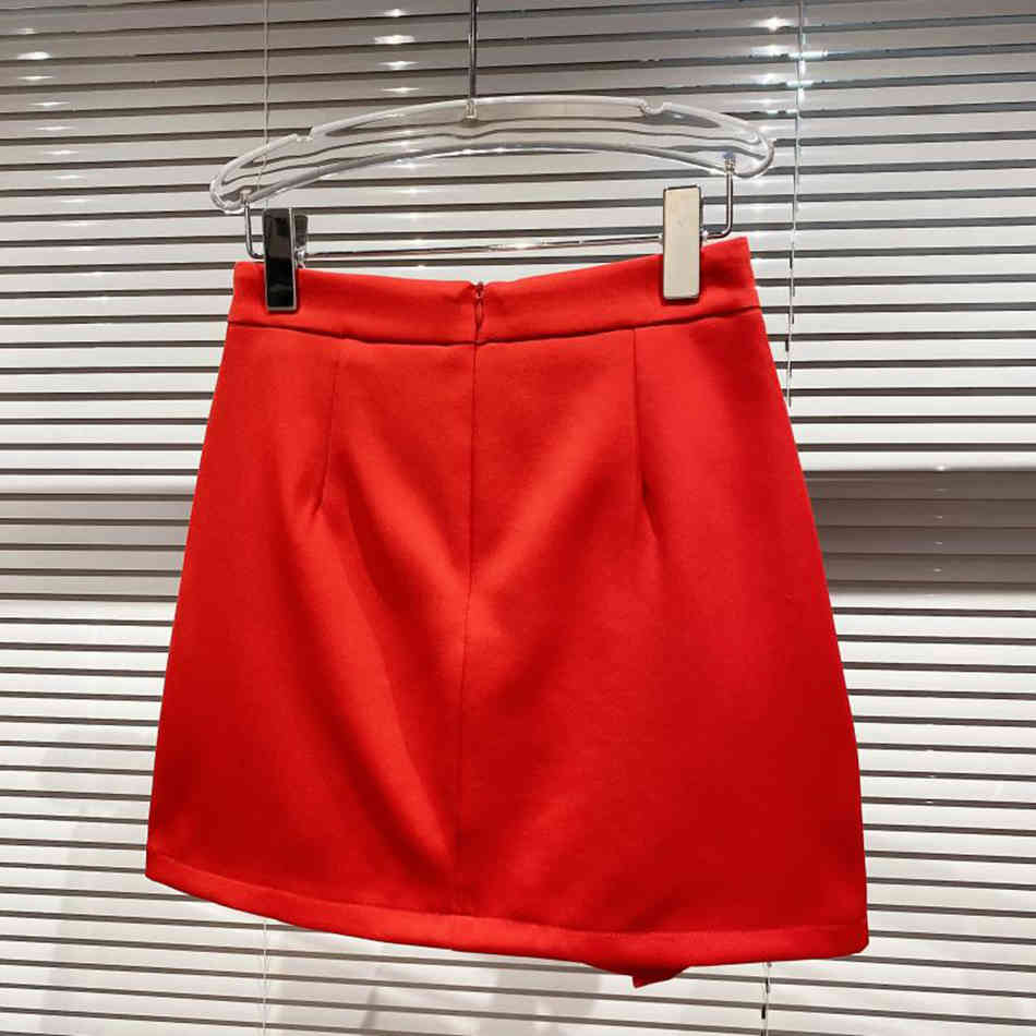 Free Women's Chic Flower Button High Waist Skirt Summer Black Sexy A-line Fashion Mini 210524