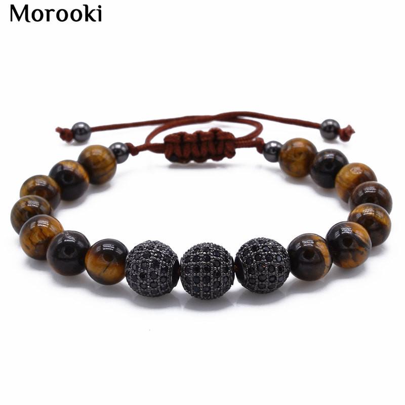Morooki Men Bracelet 8MM Tiger Stone & 10mm Micro Pave Black CZ Beads Braiding Handmade Friendship Mens Charm Jewelry Bracelets, Golden;silver
Morooki Men Bracelet 8MM Tiger Stone & 10mm Micro Pave Black CZ Beads Braiding Handmade Friendship Mens Charm Jewelry Bracelets, Golden;silver