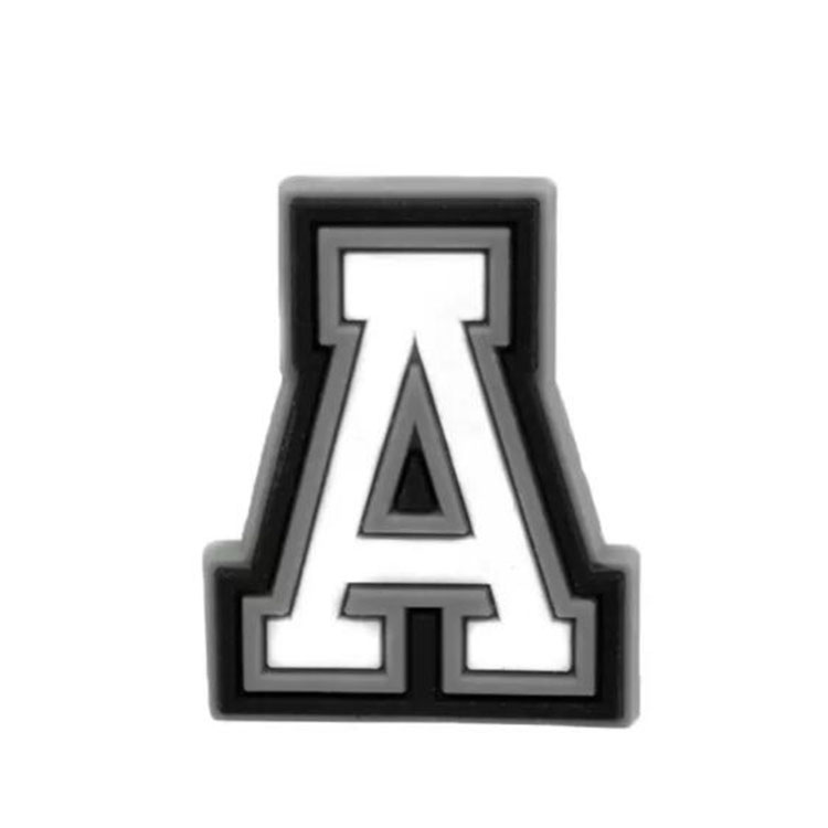 100pcs custom black white letters pvc shoe charms shoecharm buckles fashion accessories soft rubber for clog shoes Mixed 26 style