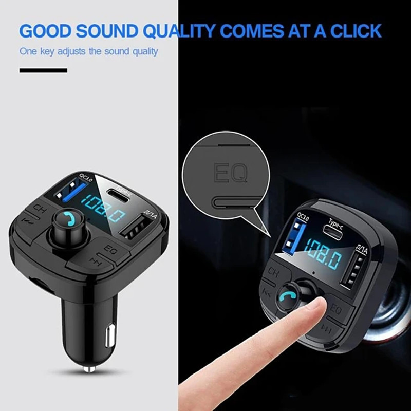 Fast Car Chargers USB Quick Charge QC 3.0 Bluetooth 5.0 FM Transmitter MP3 Music Player Wireless Adapter Modulator Handsfree Calling Audio Receiver Fo