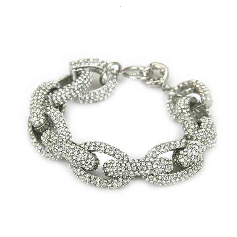 Bracelets Hip Hop Men and Women Three-dimensional Full Diamond Domineering Bracelet