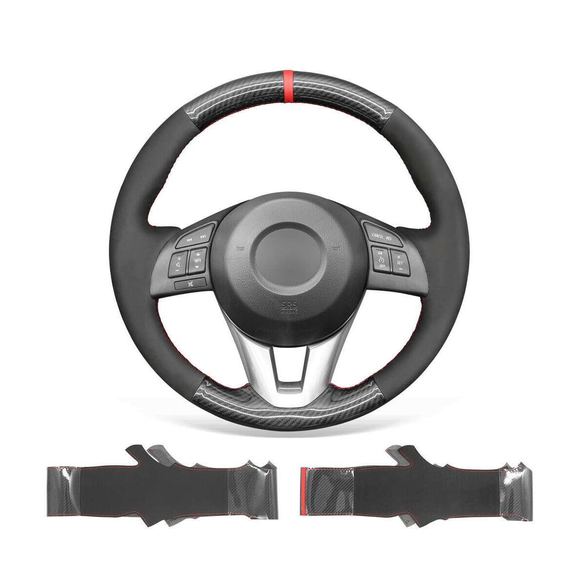 DIY Custom Black PU Carbon Fiber Leather Steering Wheel Cover for Mazda 3 Axela Atenza CX-5
DIY Custom Black PU Carbon Fiber Leather Steering Wheel Cover for Mazda 3 Axela Atenza CX-5
