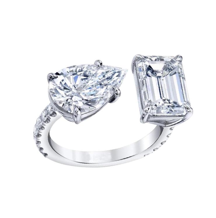 Sterg Sier Water Drop Zircon Eternity Promise Ring for Women