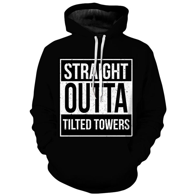 Personalized letter printing pattern men's 3D printing hoodie visual impact party top punk gothic round neck high quality sweatshirt hoodie, Black