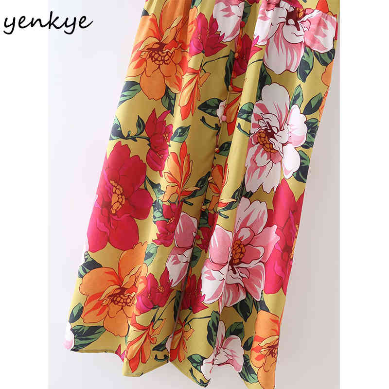 Summer Dress Women Multicolor Floral Print Female V Neck Short Sleeve Sundress Vestido High Waist Casual 210430