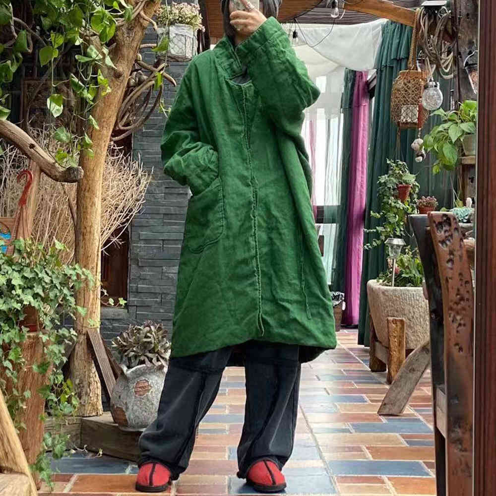 Johnature Women Green Vintage Parkas Stand Long Sleeve Cotton Linen Coats Spring Belt Loose Female Clothes Long Coats 210521
Johnature Women Green Vintage Parkas Stand Long Sleeve Cotton Linen Coats Spring Belt Loose Female Clothes Long Coats 210521