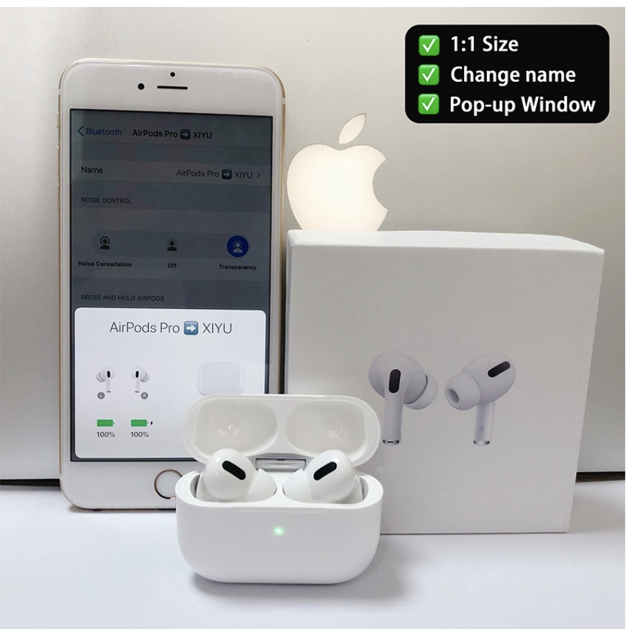 High Quality AirPods Pro Wirless Earphones real serial NO. Metal Hinge cases Rename GPS Wireless Charging Bluetooth Headphones with In-Ear Detecti
High Quality AirPods Pro Wirless Earphones real serial NO. Metal Hinge cases Rename GPS Wireless Charging Bluetooth Headphones with In-Ear Detecti