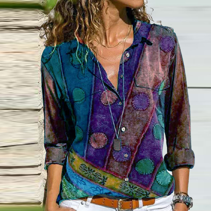 Women's Blouses & Shirts Vintage Rhombus Print Button Shirt Blouse Autumn Elegant Turn-Down Collar Office Lady Tops Casual Women Loose, White
Women's Blouses & Shirts Vintage Rhombus Print Button Shirt Blouse Autumn Elegant Turn-Down Collar Office Lady Tops Casual Women Loose, White