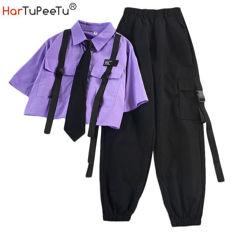 Women's Two Piece Pants JK Uniform Streetwear High-Waist Straight Ribbon Cargo Student Harajuku Loose Short-Sleeved Shirt With Tie 2pcs Set, White
Women's Two Piece Pants JK Uniform Streetwear High-Waist Straight Ribbon Cargo Student Harajuku Loose Short-Sleeved Shirt With Tie 2pcs Set, White