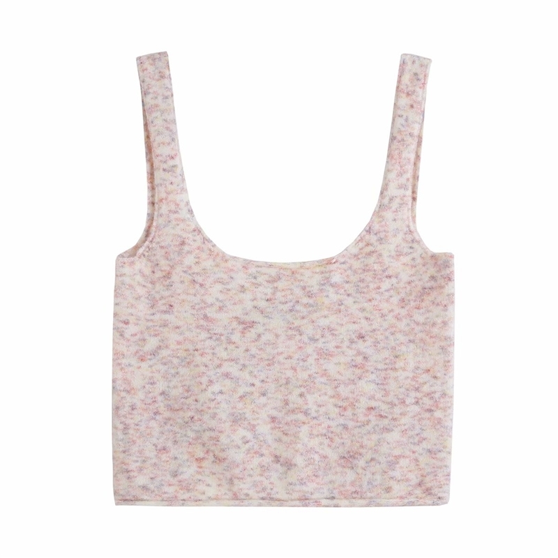 Elegant Women Pink Sweaters Tank Fashion Ladies O-Neck Knitted tops Streetwear Female Chic Vest Sweet Girl Tanks 210430
