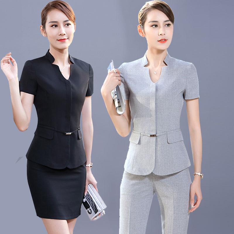 Women's Suits & Blazers El Manager Front Desk Professional Wear Summer Dress Female Skirt Suit Short-sleeved Western Clothing White-collar O, Black skirt 
Women's Suits & Blazers El Manager Front Desk Professional Wear Summer Dress Female Skirt Suit Short-sleeved Western Clothing White-collar O, Black skirt