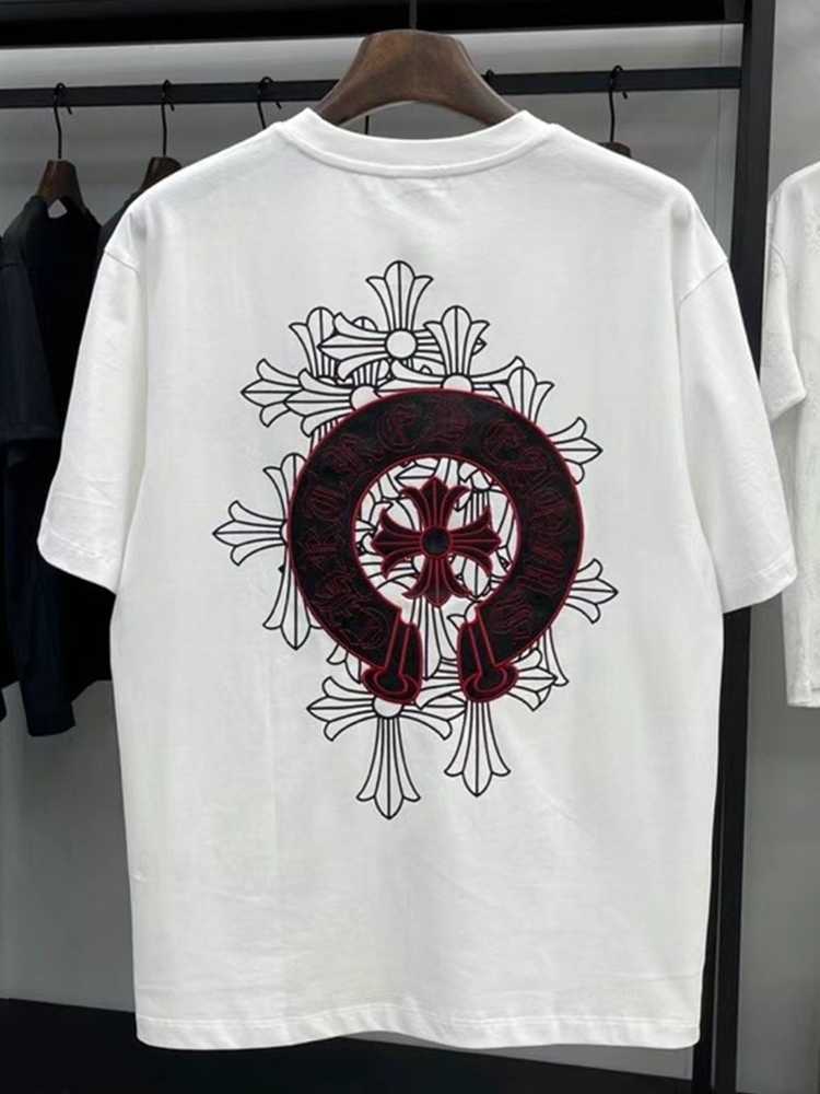 Chrome/hearts brand ch Chao phantom Cross Red horseshoe print short sleeve T-shirt net red same couple loose casual half sleeve {category}, White
Chrome/hearts brand ch Chao phantom Cross Red horseshoe print short sleeve T-shirt net red same couple loose casual half sleeve {category}, White