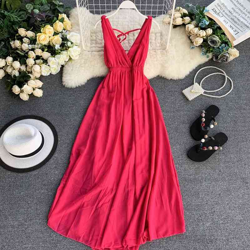 Ladies Fashion Spring Summer V Neck High Waist Solid Sleeveless Casual Chic Seaside Backless Women's Dress 210520, Yellow
Ladies Fashion Spring Summer V Neck High Waist Solid Sleeveless Casual Chic Seaside Backless Women's Dress 210520, Yellow