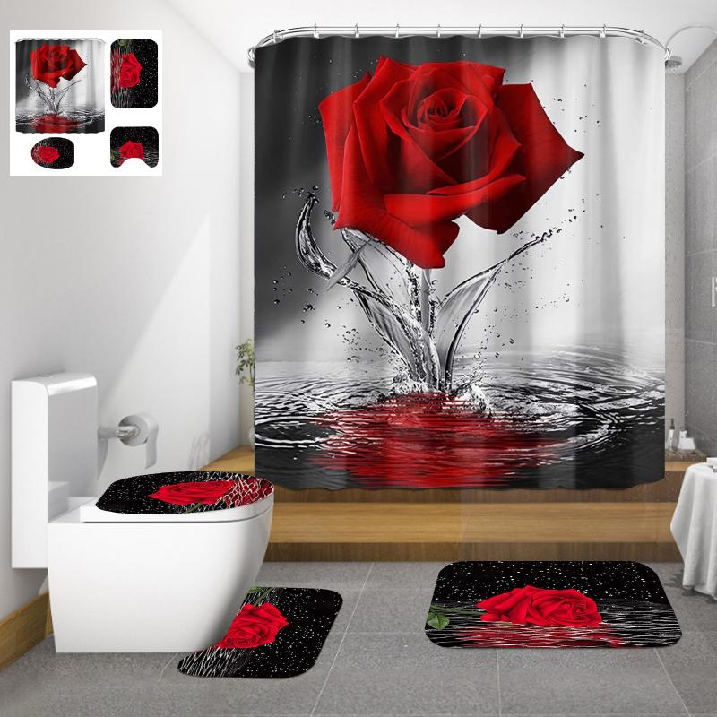 Bath Accessory Set Floral Mat Bathroom Carpet Rugs Flannel Shower Curtain Home Decor Toilet U-Shaped Rug And Anti-slip Foot G#
Bath Accessory Set Floral Mat Bathroom Carpet Rugs Flannel Shower Curtain Home Decor Toilet U-Shaped Rug And Anti-slip Foot G#