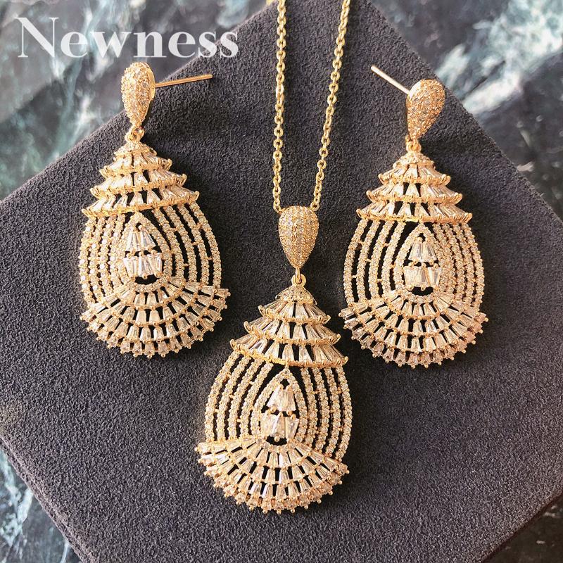 Earrings & Necklace Ness Luxury WATER DROP Cubic Zirconia Statement Earring Jewelry Set For Dubai Women High Quality, Silver
Earrings & Necklace Ness Luxury WATER DROP Cubic Zirconia Statement Earring Jewelry Set For Dubai Women High Quality, Silver