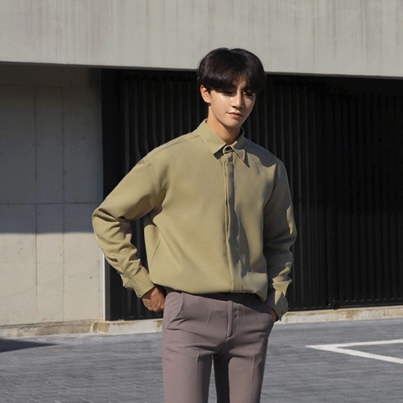 IEFB Men's Spring Long Sleeve Shirtd Korean Slim Tops Single Breastead Turn Down Collar Trendy Cool Casual Blouses Male 9Y4230 210524