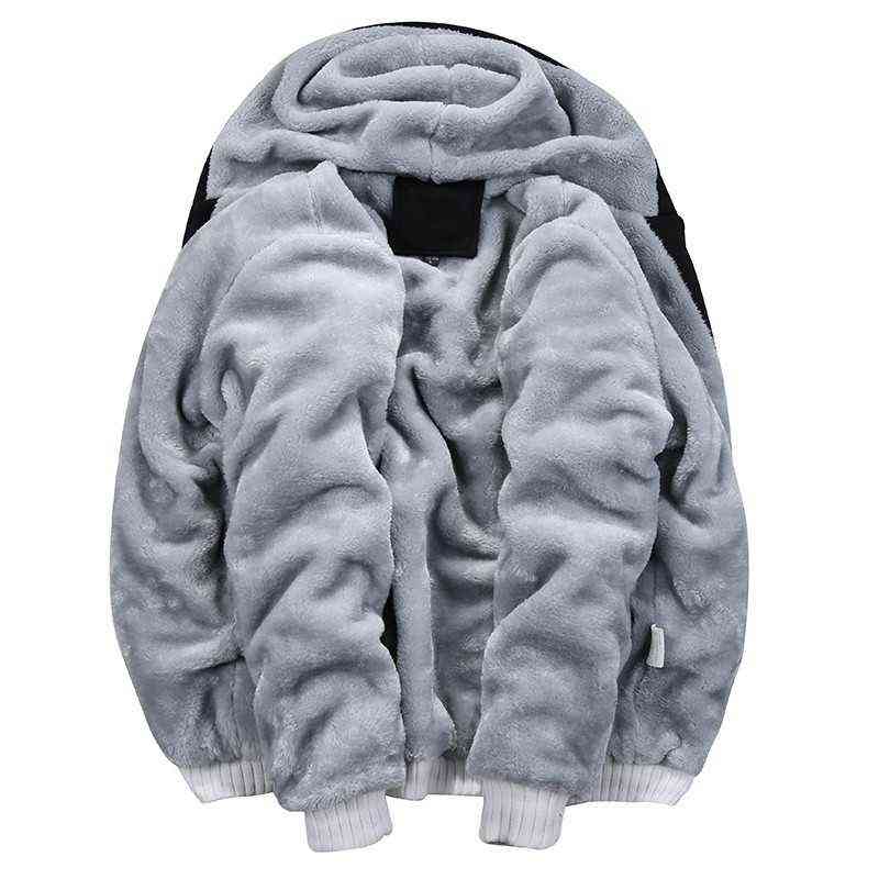 Winter Inner Fleece Hoodies Men Casual Hooded Warm Sweatshirts Male Thicken Tracksuit 2PC Jacket+Pant Men Moleton Masculino 211116