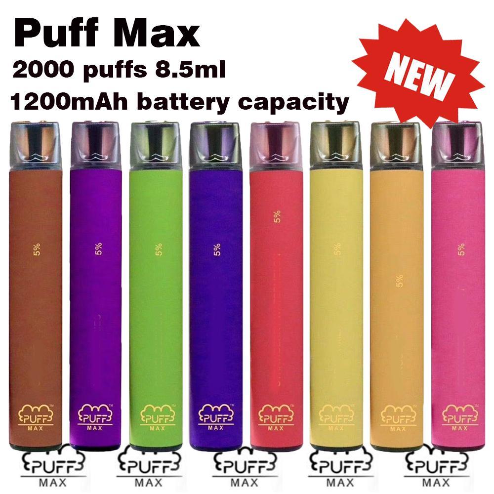 Puff Max E-cigarettes Disposable Device Starter Kit Built in 1200mah Battery Prefilled 8.5ml Pods 2000 Puffs Dab Pen VS Bang xl
Puff Max E-cigarettes Disposable Device Starter Kit Built in 1200mah Battery Prefilled 8.5ml Pods 2000 Puffs Dab Pen VS Bang xl