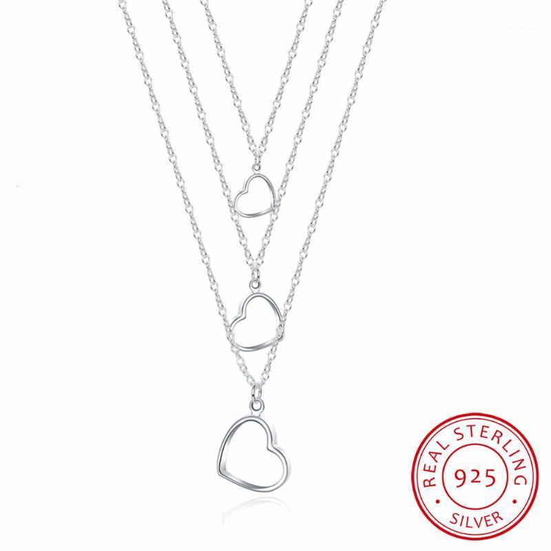 Chains 925 Sterling Silver Three Heart Necklaces & Pendants Pure Tassel Chain Necklace Jewelry Collar Colar De Plata
Chains 925 Sterling Silver Three Heart Necklaces & Pendants Pure Tassel Chain Necklace Jewelry Collar Colar De Plata