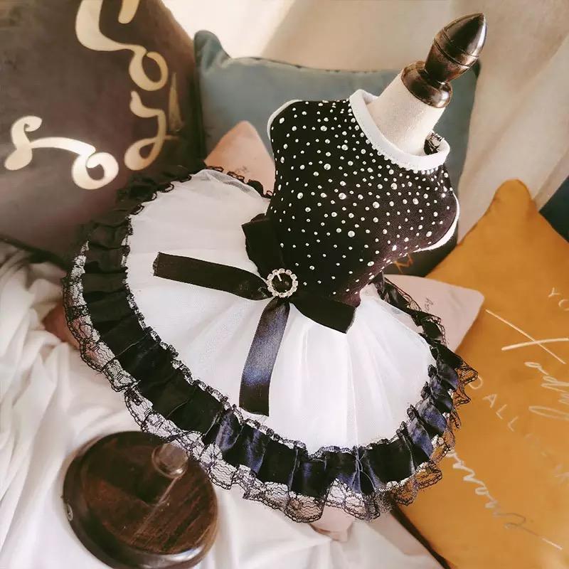 Dog Apparel Summer Dress Tullle Pets Clothes For Small Dogs Party Wedding Dresses Bowknot Puppy Costume Spring Pet Chihuahua