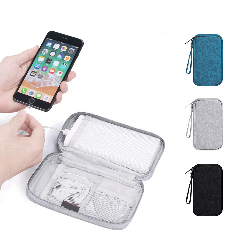 1pc Travel Bag Digital Gadget Device Polyester Fiber 19.7*11*4.5CM Multi-function USB Data Organizer Storage Bags Travel Kit