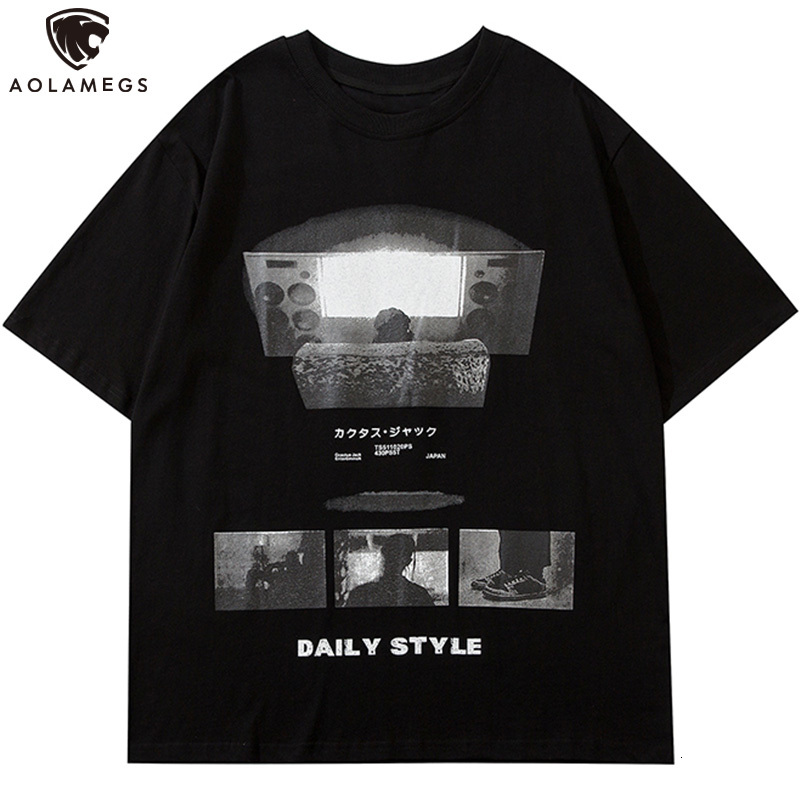 Men's Polos Aolamegs t-male gothic wave vintage illustration impression male punk shirts cool street tops oversize streetwear, Gray
Men's Polos Aolamegs t-male gothic wave vintage illustration impression male punk shirts cool street tops oversize streetwear, Gray