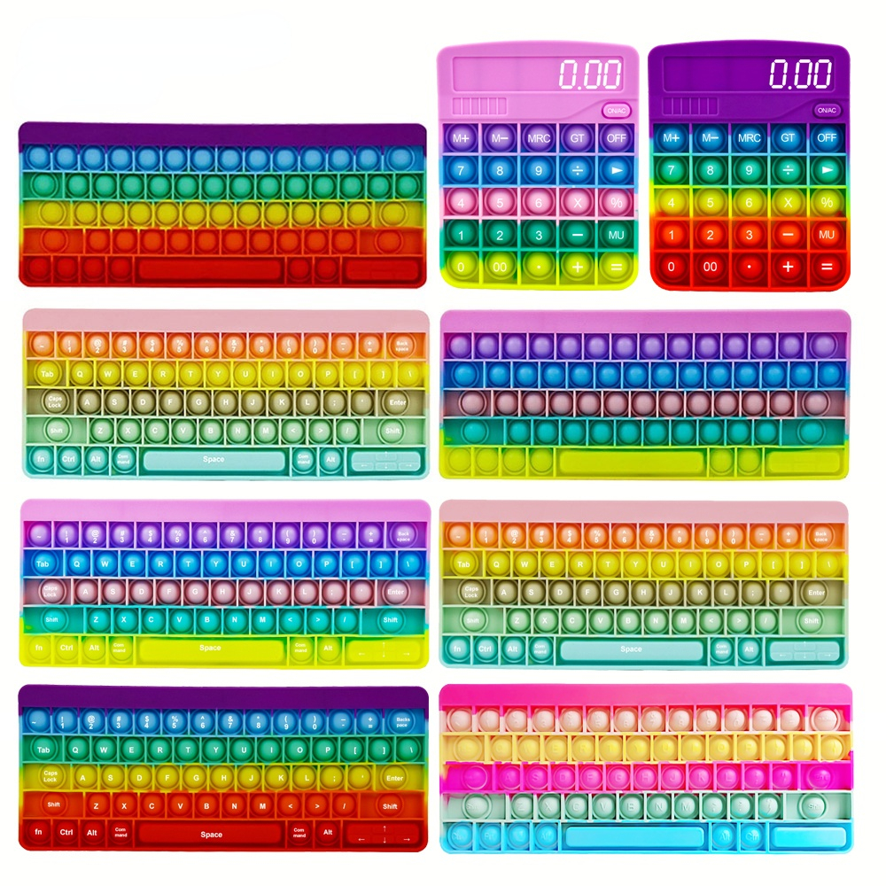 Rainbow Keyboard Push Bubble Fidget Toys Multi-Color Keyboard Calculator With Words Toy For Children Desktop Antistress Toys
Rainbow Keyboard Push Bubble Fidget Toys Multi-Color Keyboard Calculator With Words Toy For Children Desktop Antistress Toys