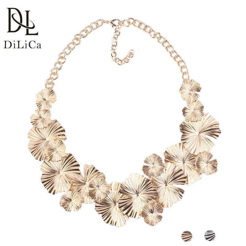 Chokers DiLiCa Vintage Alloy Leaf Statement Necklace For Women Gold Silver Color Charms Necklaces Jewelry Ketting, Golden;silver
Chokers DiLiCa Vintage Alloy Leaf Statement Necklace For Women Gold Silver Color Charms Necklaces Jewelry Ketting, Golden;silver
